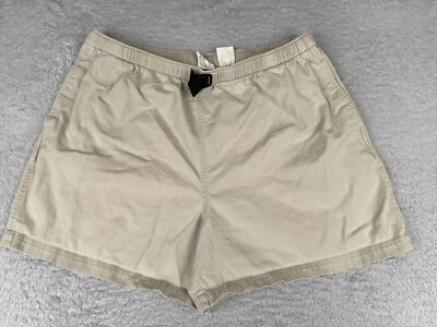 VINTAGE Columbia Shorts Women Extra Large Beige Belted Elastic Waist Cotton 36x5 - Image 1 of 4