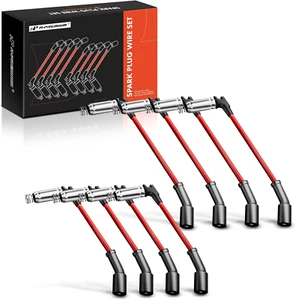 High Heat Spark Plug Ignition Wires Set of 8 Compatible with Chevrolet Chevy GMC - Picture 1 of 8