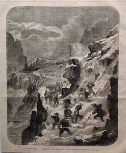 La Ramasse Moncenisio Piemonte Stampa antica 1860 - Picture 1 of 2