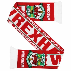 New Wrexham AFC Crest Soccer Fans Scarf, Wrexham Soccer Team Fans Match Scarf - Picture 1 of 2