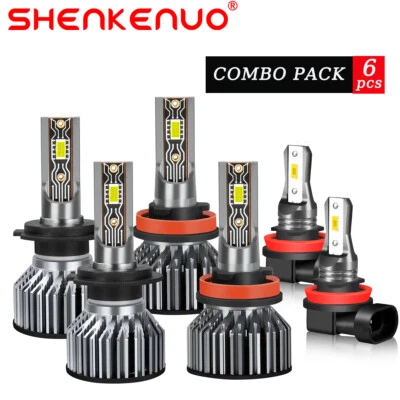 Kit combinado de faros LED 6X 6000K + faros antiniebla para Lincoln MKZ 2007-2012 Foto 1 de 4