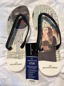 Jean Michel Basquiat Tidal Herren Flip Flops Gr. 9 Nat King Zehenstegsandalen Kunstkleidung - Bild 1 von 7