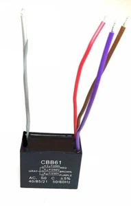 4.5uf+5uf+6uF 250 VAC 4 WIRE CEILING FAN CAPACITOR CBB61 48x26x38mm - Picture 1 of 2
