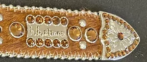 KIPPYS Custom Calf Hair Bezel Crystals Cowgirl Belt Silver-44 1/8" long - Picture 1 of 11