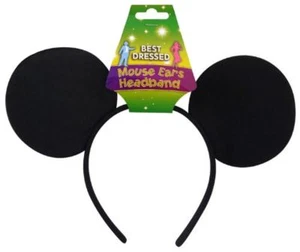 Childrens Boys Mickey Mouse Black Headband Ears Fancy Dress Accessory - Picture 1 of 1