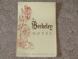 Vintage Berkeley Hotel Montreal Speisekarte Champs Elysees Restaurant - Bild 1 von 3