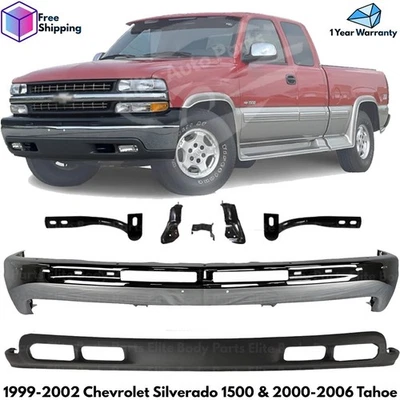 Front Bumper Chrome Kit For 1999-2002 Chevrolet Silverado 1500 & 2000-2006 Tahoe Foto 1 de 4