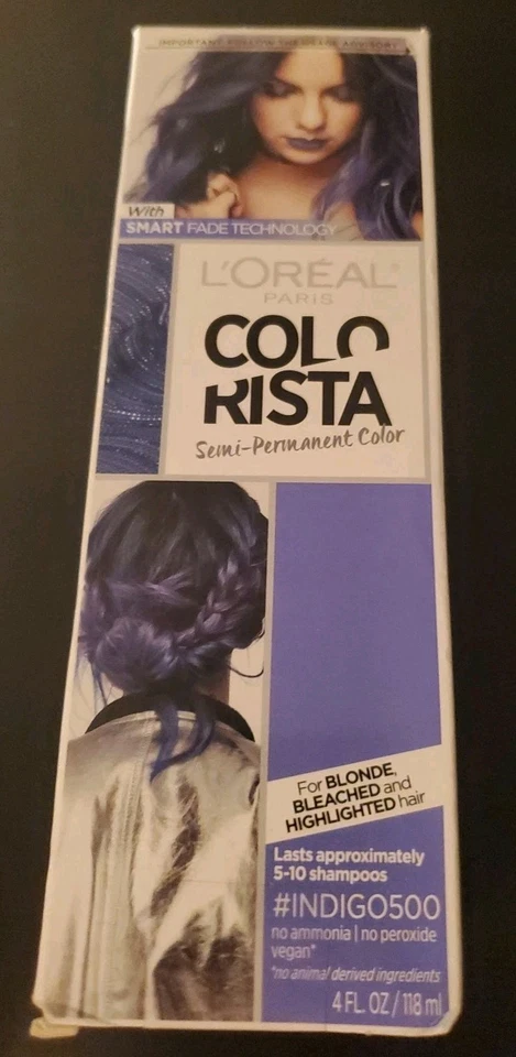 Tintura de cabelo temporária semi permanente L'Oreal Colorista índigo500 roxa  - Imagem 1 de 1