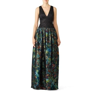 Monique Lhuillier Metallic Ball Gown 2 - Picture 1 of 12