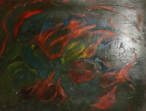 PINTURA AL ÓLEO EXPRESIONISMO ABSTRACTO VINTAGE FIRMADA - Imagen 1 de 12