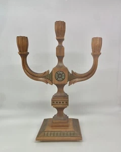 Candelabro de madera vintage retro rústico boho tallado a mano - Imagen 1 de 13