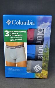 COLUMBIA 3 Pack Cotton Stretch Boxer Briefs Mens SZ Large 36"-38" High Performan