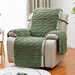 Recliner Sofa Cover Chair Protector Plush Jacquard Non-Slip Sofa Slipcover Decor - Picture 1 of 29