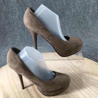 Mossimo Heels Womens 7 Casual Slip On Stiletto Platform Pumps Brown Fabric - Image 1 of 4