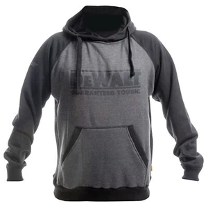 DeWalt Stratford grey/black polycotton hooded hoodie sweatshirt jumper - Picture 1 of 4