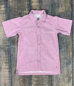 ¡Camisa con botones de manga corta roja Well Dressed Wolf para niños talla 12! - Imagen 1 de 6