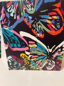 1 .5 inch decorative binder with 5 tab dividers. Black with butterfly pattern. - Picture 1 of 3