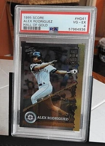 1995 SCORE Alex Rodriguez "Hall of Gold" Foil Rookie HG41 PSA 4 Seattle Mariners - Picture 1 of 2