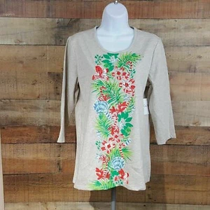 Coral Bay Top Women's Size M Beige TV6 - Picture 1 of 4