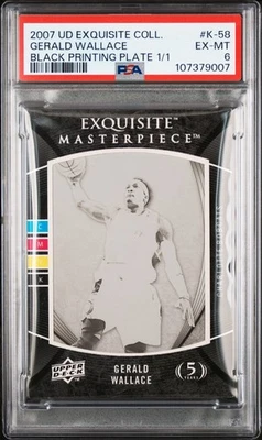 Placa de impresión negra 1/1 Gerald Wallace 2007 UD Exquisite Collection K-58 PSA 6 Foto 1 de 2