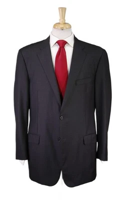 Terno Hickey Freeman feito sob medida para Ed Henry cinza sólido Super 150's lã 2B 46R - Imagem 1 de 4