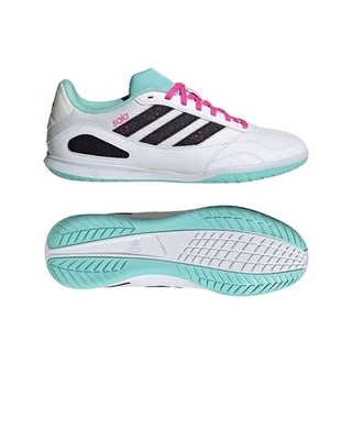  Scarpe Calcio Calcetto Futsal Adidas Super Sala Bianco Azzurro Indoor IC  - Imagen 1 de 4