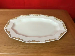 Sorau Carsten Porzellan Fleischplatte braune Ranke cremefarbig Länge ca.38 cm . - Bild 1 von 4