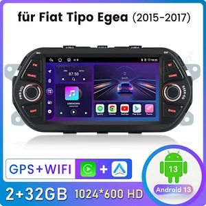 7" CarPlay DAB+ 2+32GB Android 13 Car Stereo GPS SWC For Fiat Tipo Egea 2015-2017 - Picture 1 of 12