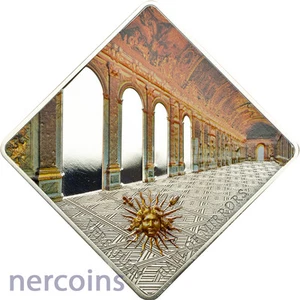 Palau 2013 Versailles Spiegelsaal 50g Silber 10 $ PP Münze gemischte Oberfläche - Bild 1 von 3