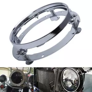 Anillo de ajuste de montaje de faros LED redondo cromado de 7 pulgadas para Jeep Wrangler JK - Imagen 1 de 12