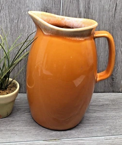 Vintage Hull Pottery Orange Drip Glaze Pitcher Made In USA 1960’s RARE - Picture 1 of 7