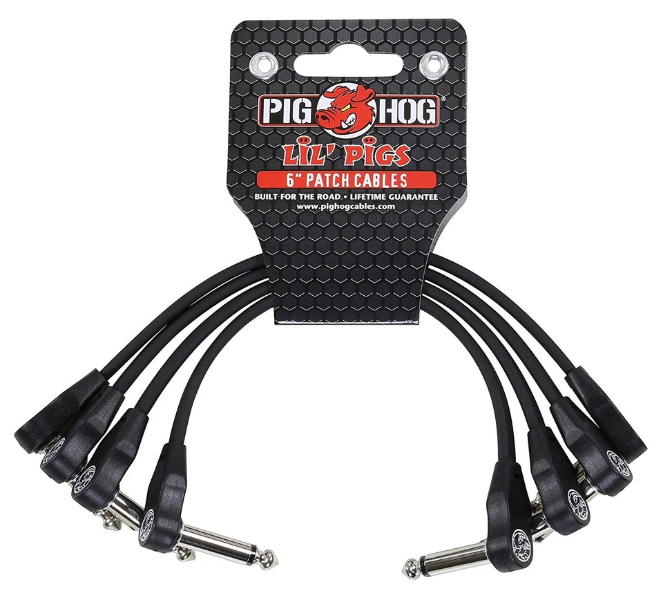 Cables de conexión de bajo perfil de 6" Pig Hog Lil' Pigs PHLSK6BK Foto 1 de 1