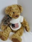 SunKid Authentic German Teddy Bear Plaid Scarf 14” Plush Toy with Tags American 