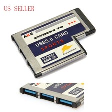 Laptop 54mm Express Card ExpressCard to 3 Port USB 3.0 Adapter Superspeed USA