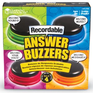 Recordable Answer Quiz Buzzers Set of 4 Learning Resources - Game Show Sound - Picture 1 of 3