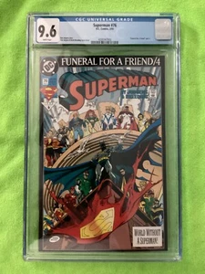 DEATH OF SUPERMAN #76 CGC 9.6 FUNERAL PARA UN AMIGO #4 30 ANIVERSARIO - Imagen 1 de 2