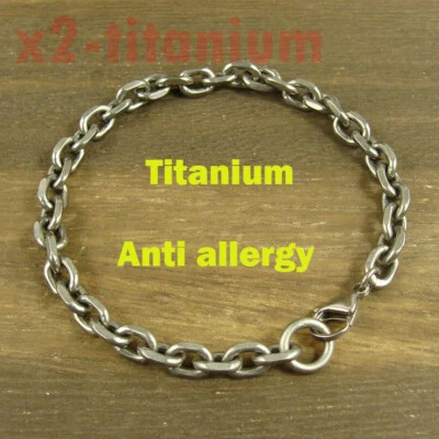 7mm width Titanium Ti 8.66 " Length Anti allergy Anchor chain Bracelet XH102 - Image 1 of 4
