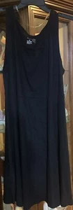 Terra & Sky NEW Womens Plus 2X (20W-22W) Blk Skater Skirt Tank 35” Dress NWT 000 - Picture 1 of 5