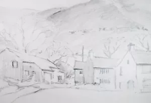 Original Pencil Drawing, 'Buckden', Tom Sykes (1913-1997), 1980's - Picture 1 of 3