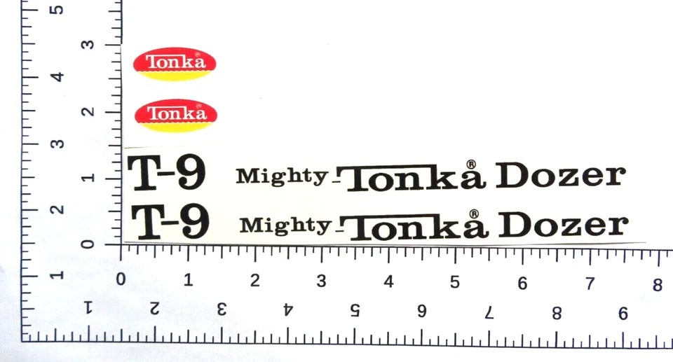 набор наклеек водяная горка для бульдозера Mighty Tonka T-9 с овалами с отслеживанием - Изображение 1 из 1