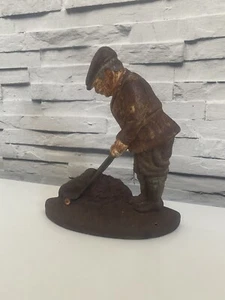 VINTAGE Original 1925 HUBLEY GOLF GOLFER GOLFING CAST IRON DOORSTOP Bookend - Picture 1 of 9