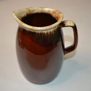 Vintage Hull USA Pottery DRIP GLAZE Brown Pitcher- Oven Proof 6.5" Quart - Picture 1 of 6