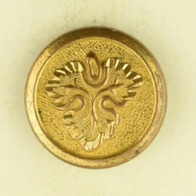 1840s-50 Gilt Tree Leaf Early Golden Age Fab Button Original B13 - Image 1 of 2