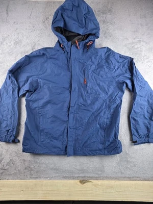 Timberland Waterproof Hooded Nylon Jacket Mens XL Blue Zip Up  - Image 1 of 4