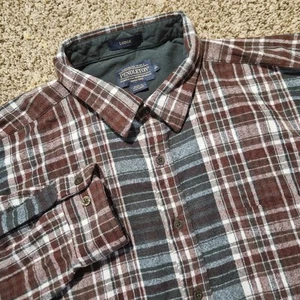 Pendleton Lodge Hemd Herren XXL Flanell klassisch grün rot kariert Taschenbrett - Bild 1 von 7
