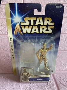 Star Wars A New Hope C-3PO Death Star Rescue Clear Base Hasbro Silver Leg 2004 - Picture 1 of 3