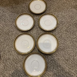 LIMOGES T&V GREEK KEY SAUCER (5 1/4”)LOT OF 6 #2680 - Picture 1 of 3