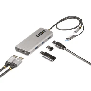 StarTech.com USB-C Multiport Adapter z podłączonym USB-C do klucza sprzętowego USB-A, Dual HDMI - Zdjęcie 1 z 8