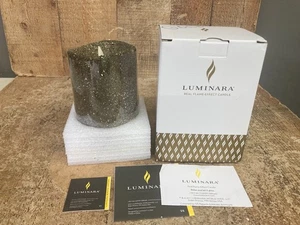 LUMINARA Candela senza fiamma oro champagne glitter 6" colonna oro scintille zuccherate - Foto 1 di 5