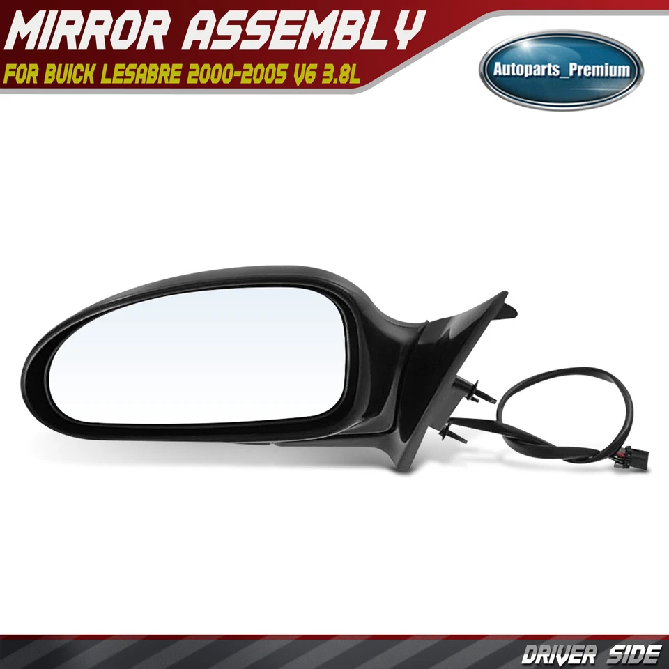 Espejo retrovisor eléctrico negro con memoria retirada para Buick LeSabre 2000-2005 25658312 Foto 1 de 4